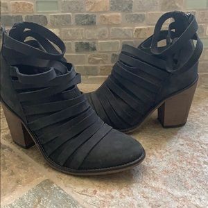 Free people black leather bootie